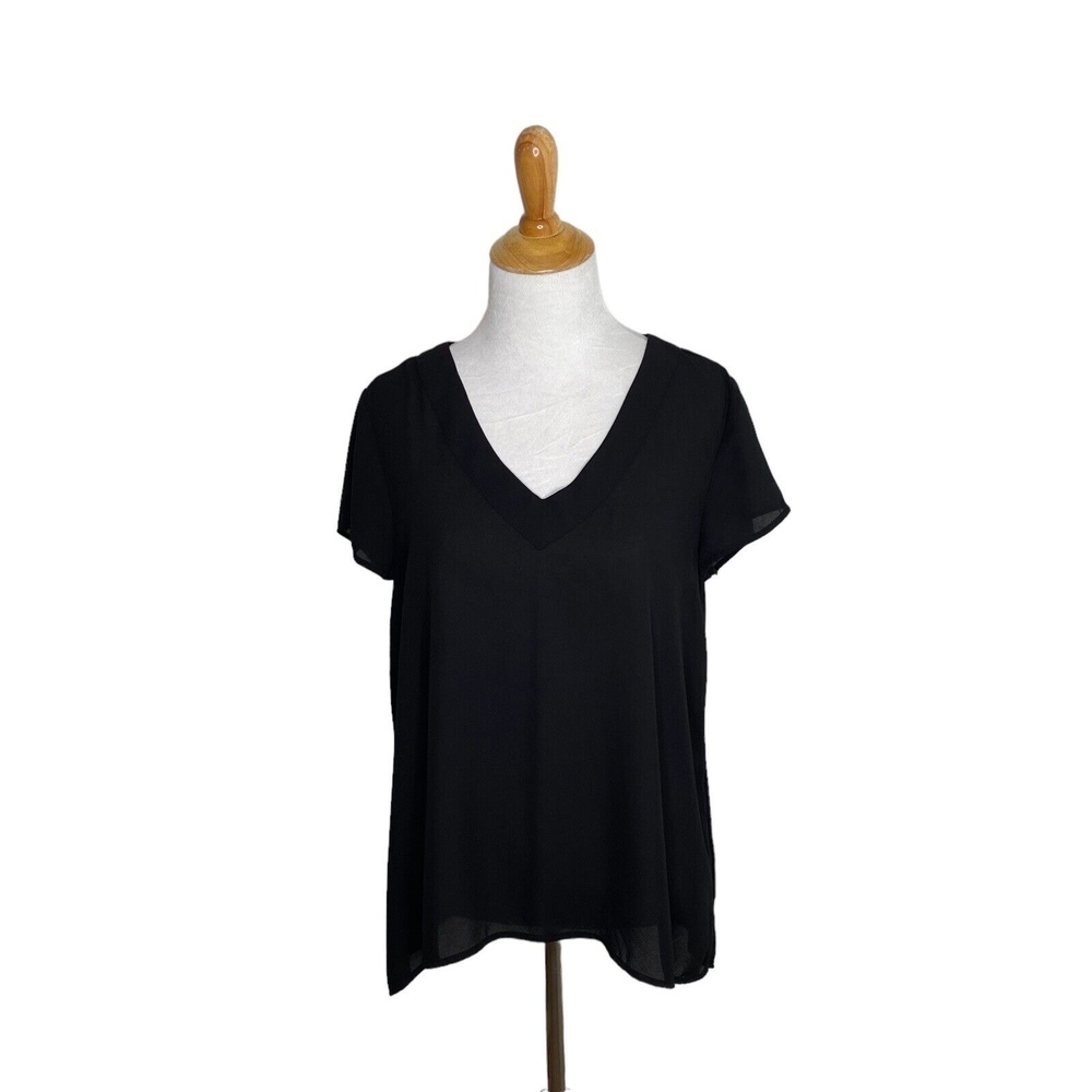 Jack BB Dakota Anthropologie Split Back Crepe Pullover Blouse Top Small